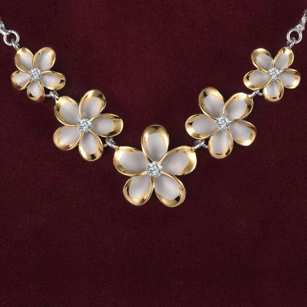Rhoidum Plumeria 2T YG Rope Necklace - 12~18mm image 0