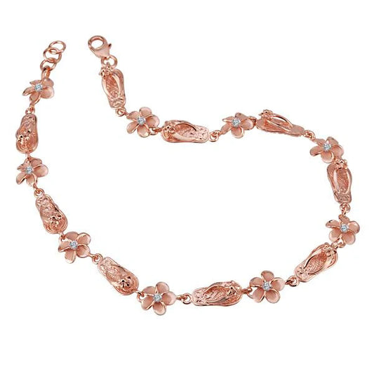 Pumeria CZ Slipper PG Plated Anklet - 8mm image 0