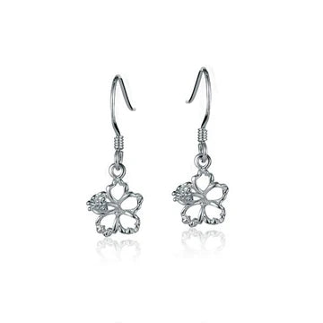 Floating Hibiscus Hook Earring - 8mm image 0