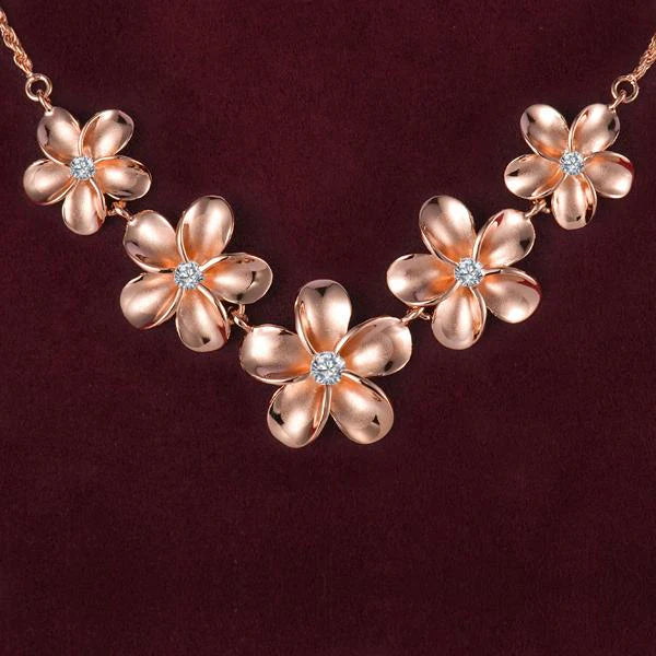 Plumeria Rope PG Coating Necklace - 15~20mm image 0