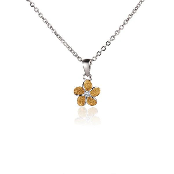 Plumeria Sand YG Pendant - 8mm image 0