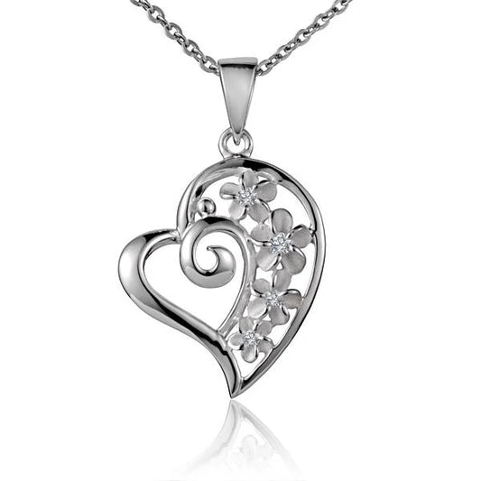 4 Plumeria Heart Pendant image 0
