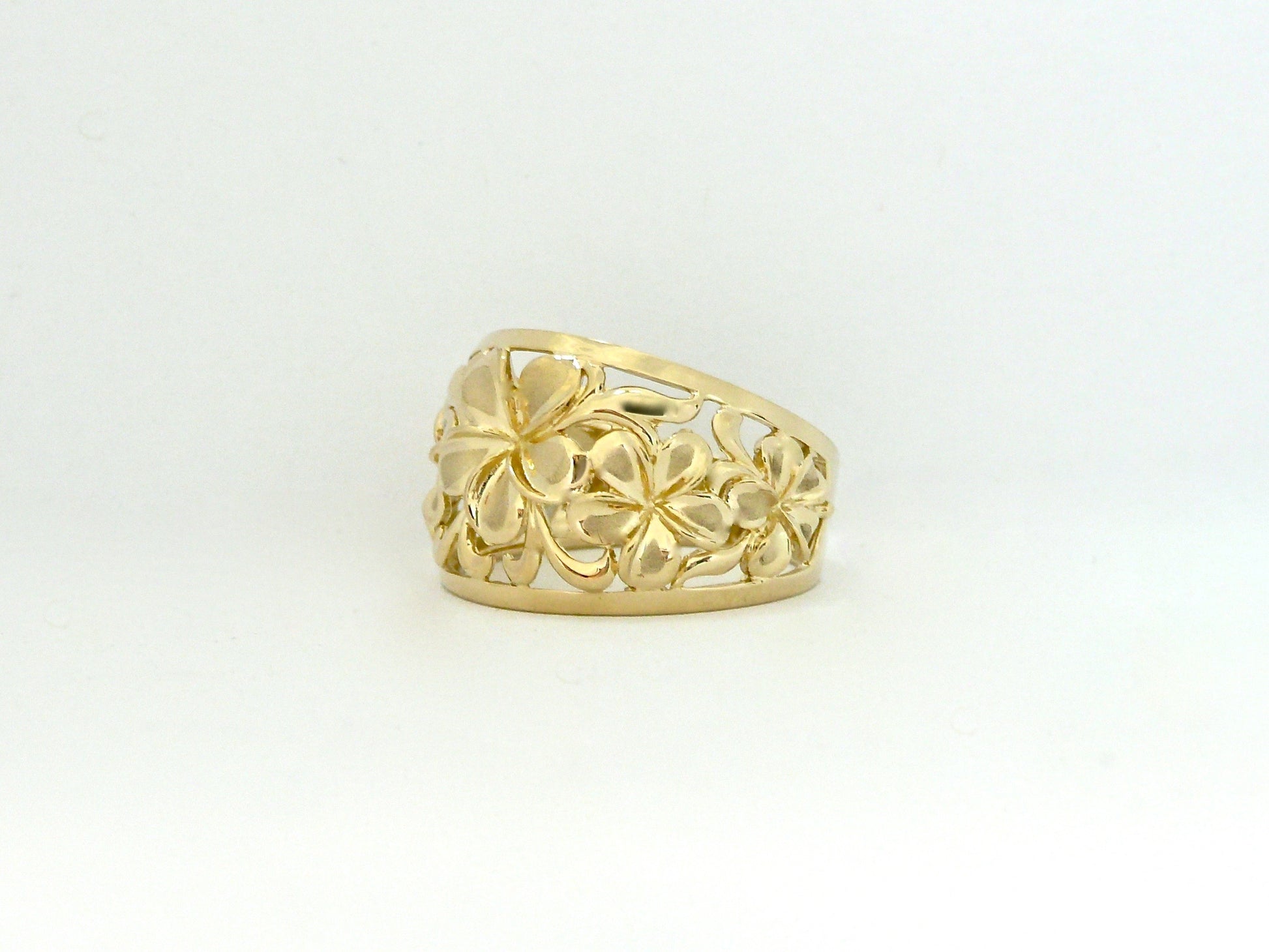 5 flower 14k gold ring PL image 0