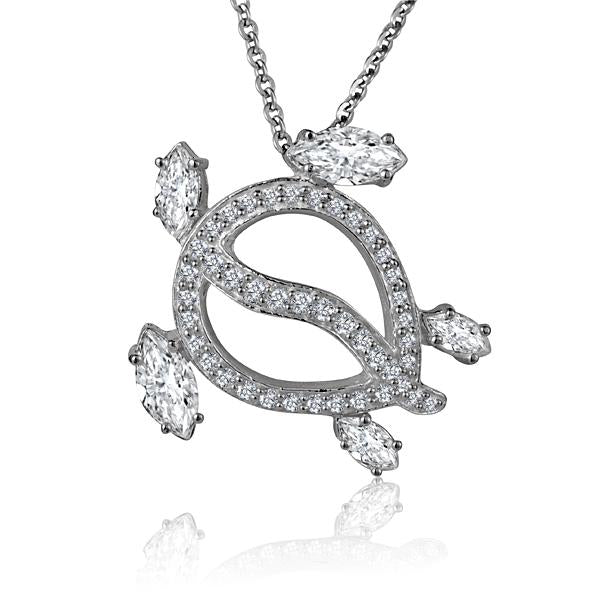 CZ Swimming Honu Pendant image 0