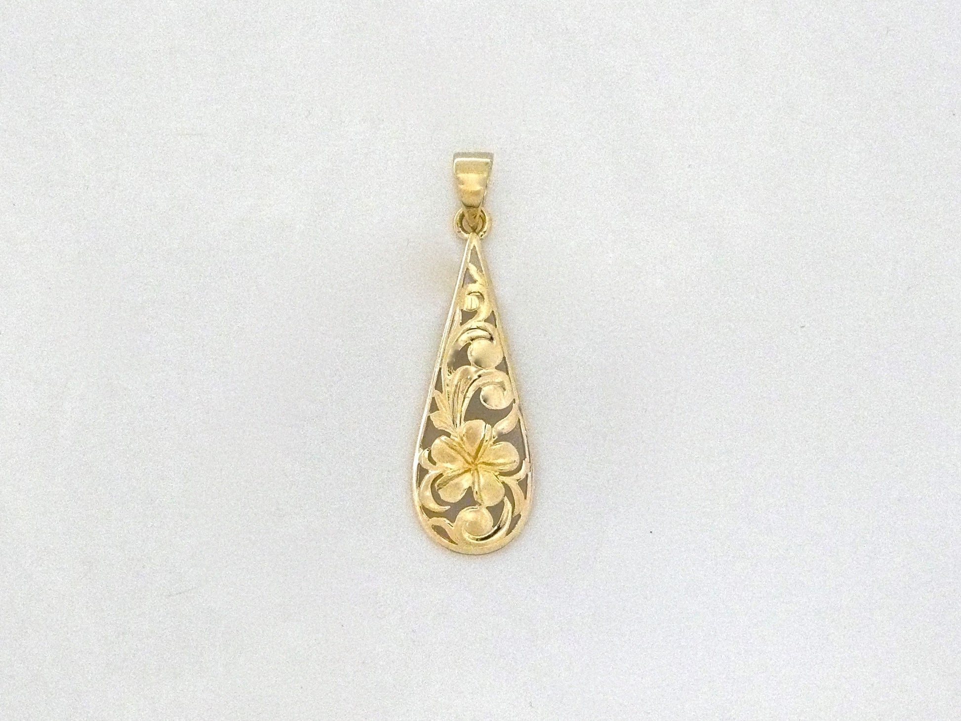 Teardrop Plumeria Pendant image 0