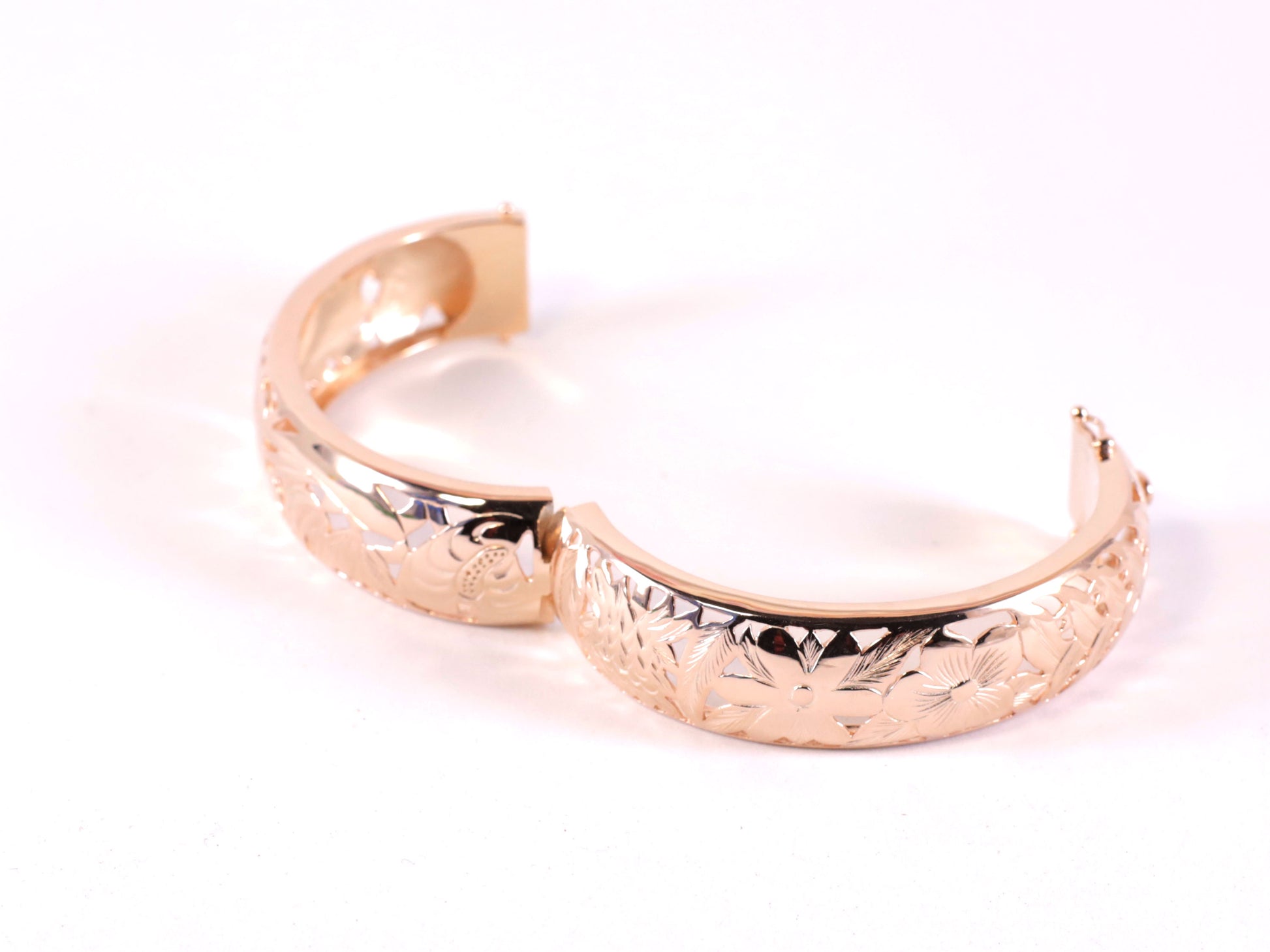 Silver Pink Hawaiian Bangle image 1