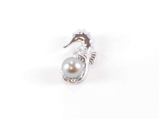 Silver Tahitian Pearl Seahorse image 0