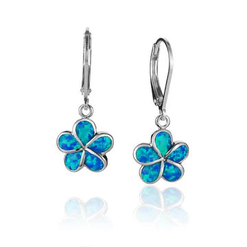 SOE Opal Plumeria L/B Earring - 12mm image 0