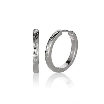 Solid Wire Engr. Round Earring (L) image 0