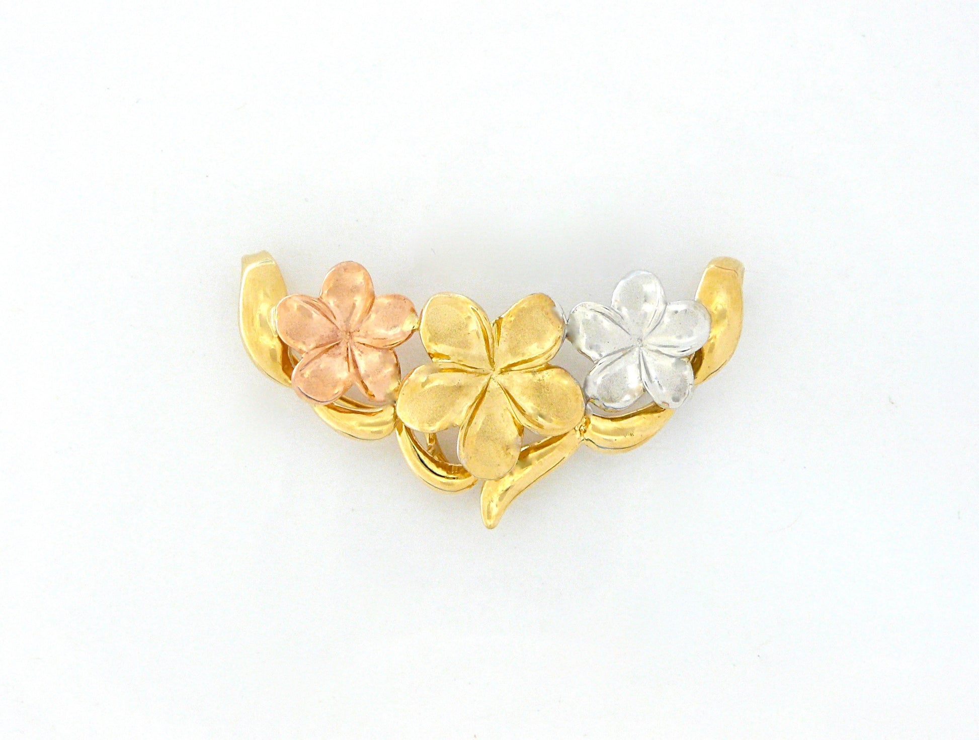 Tri-Color 3 Flower Slide Pendant - Medium image 0