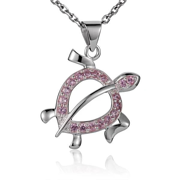 Honu Pink CZ Pendant image 0