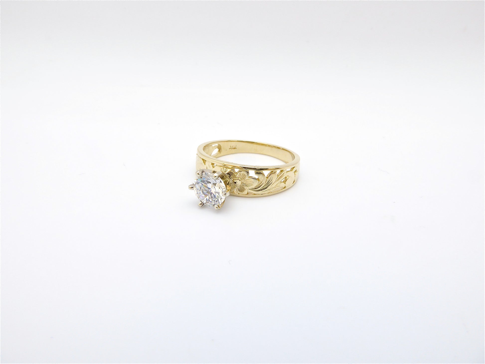 6mm 14k cut out with cubic .5 plain image 0