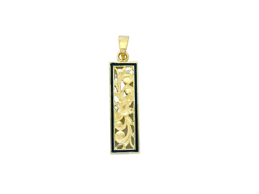 14K 6mm Vertical Pendant Black — Hawaiian jewelry from Ashley's Gift Shop
