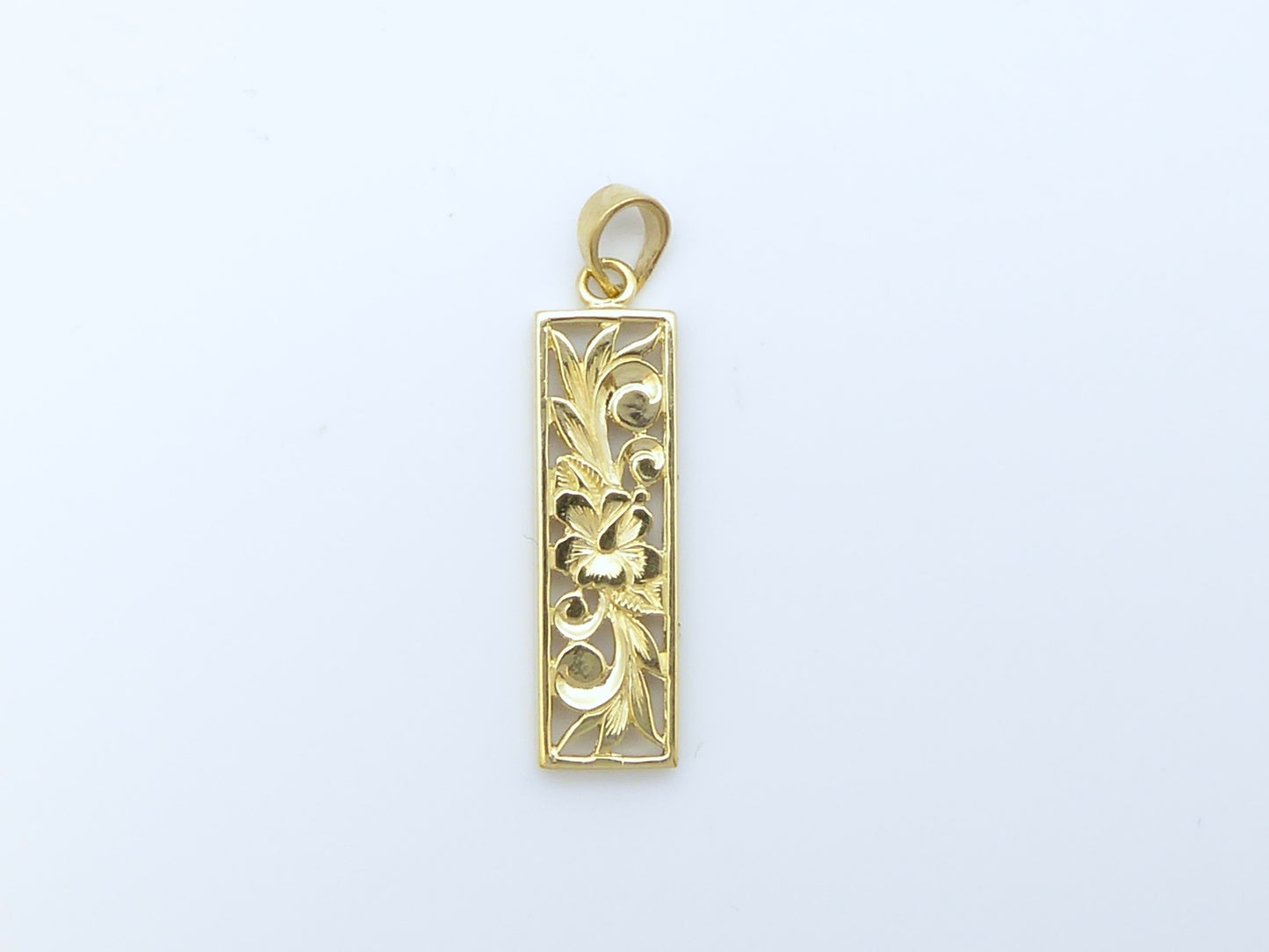 6mm 14K Gold Vertical Pendant plain image 0