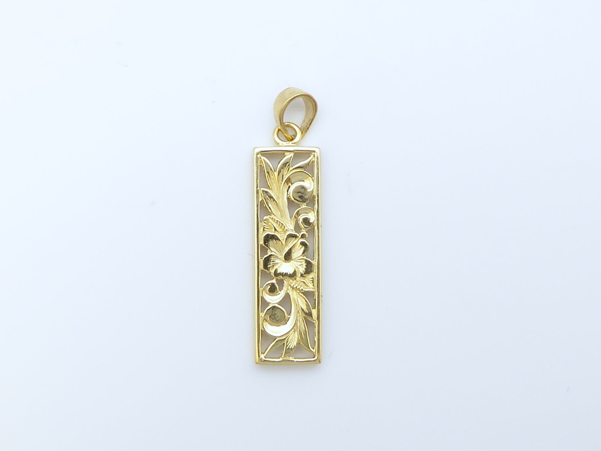 6mm 14K Gold Vertical Pendant plain image 0