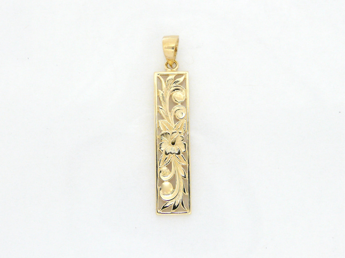 6mm 14K Gold Vertical Pendant Plain image 0
