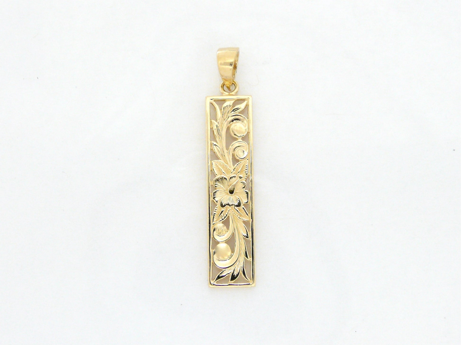 6mm 14K Gold Vertical Pendant Plain image 0