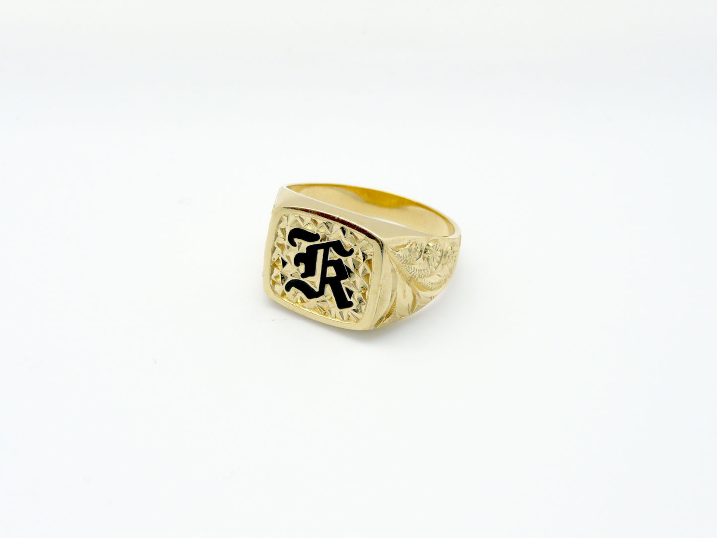 Men's Round Reg Letter Ring #0018 image 0