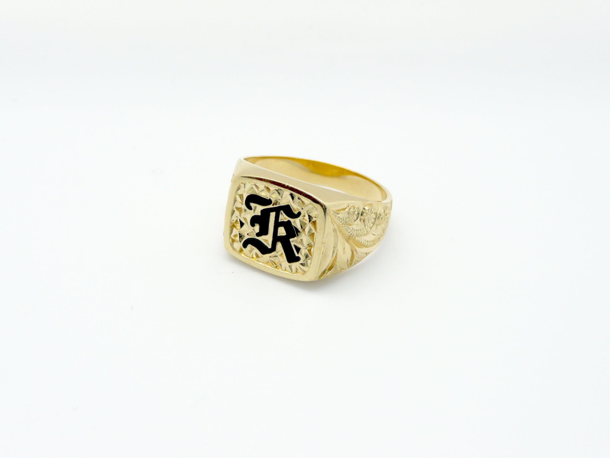 Men's Round Reg Letter Ring #0018 image 0