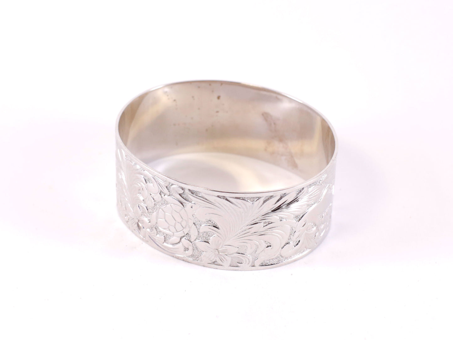 Silver Tribal Bangle Wide 2 image 0