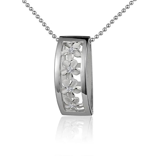 Plumeria Oval Shape Pendant image 0