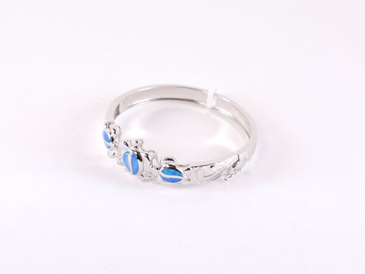 Silver Blue Turtle Bangle image 0