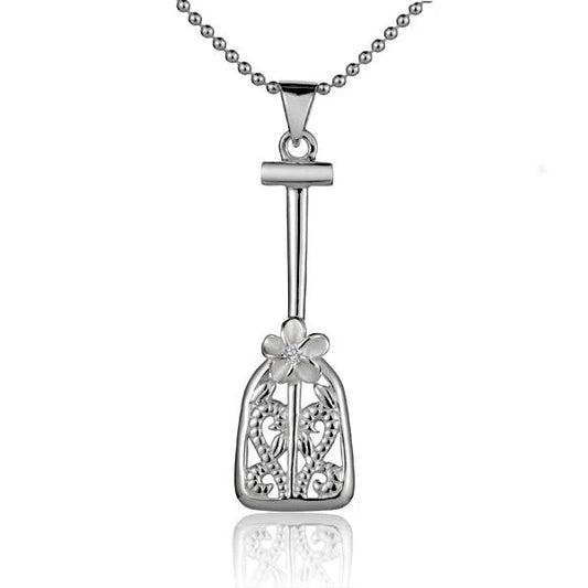 Plumeria Scroll Paddle Pendant image 0