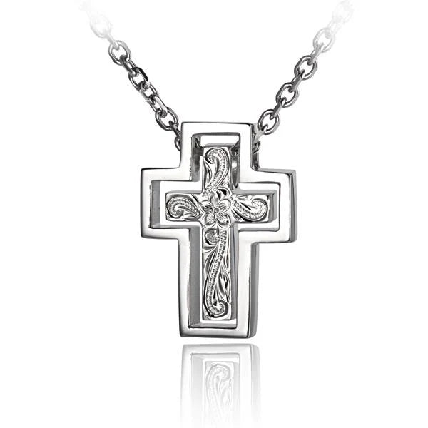 Scroll Double Cross Pendant image 0