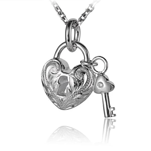 Scroll Heart w/ Key Pendant image 0