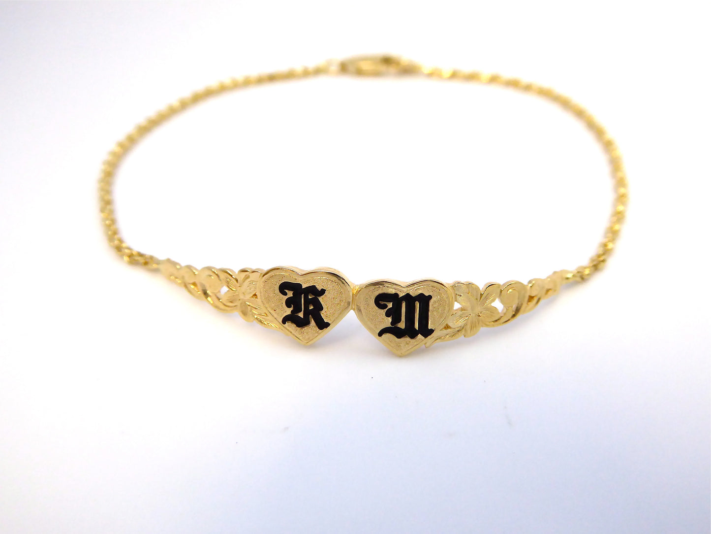 Double Heart Bracelet w/ Initials image 0