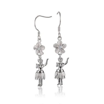 Plumeria + Hula Hook Earring - 8mm image 0