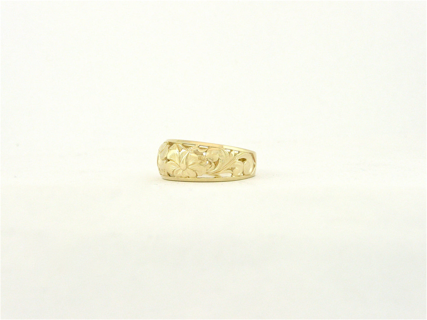 8mm 14k gold dome ring plain image 0