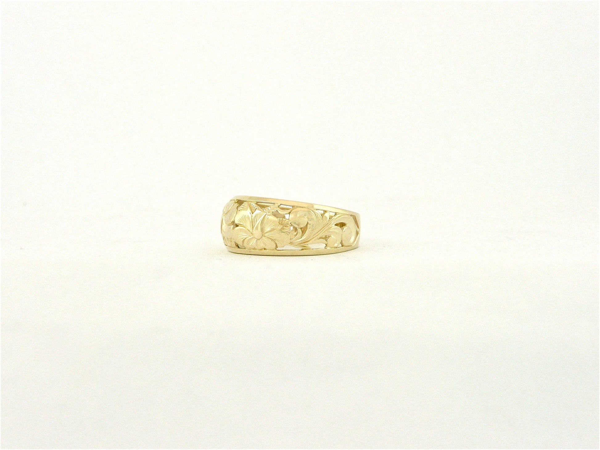 8mm 14k gold dome ring plain image 0