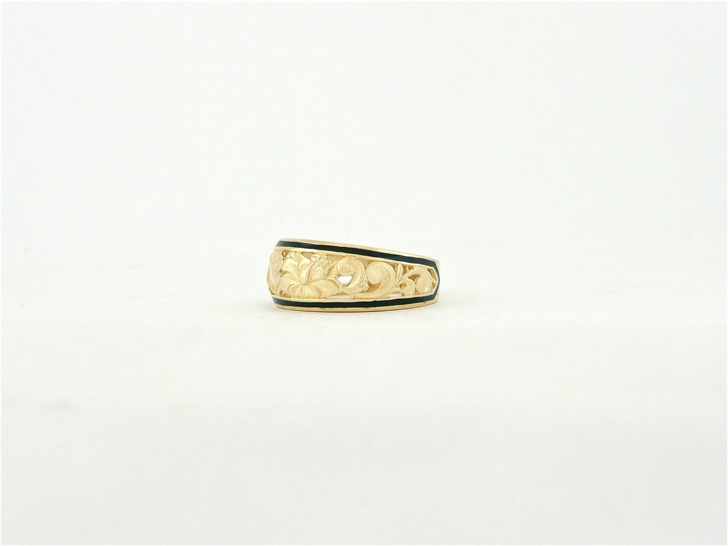 8mm 14k gold ring black image 0