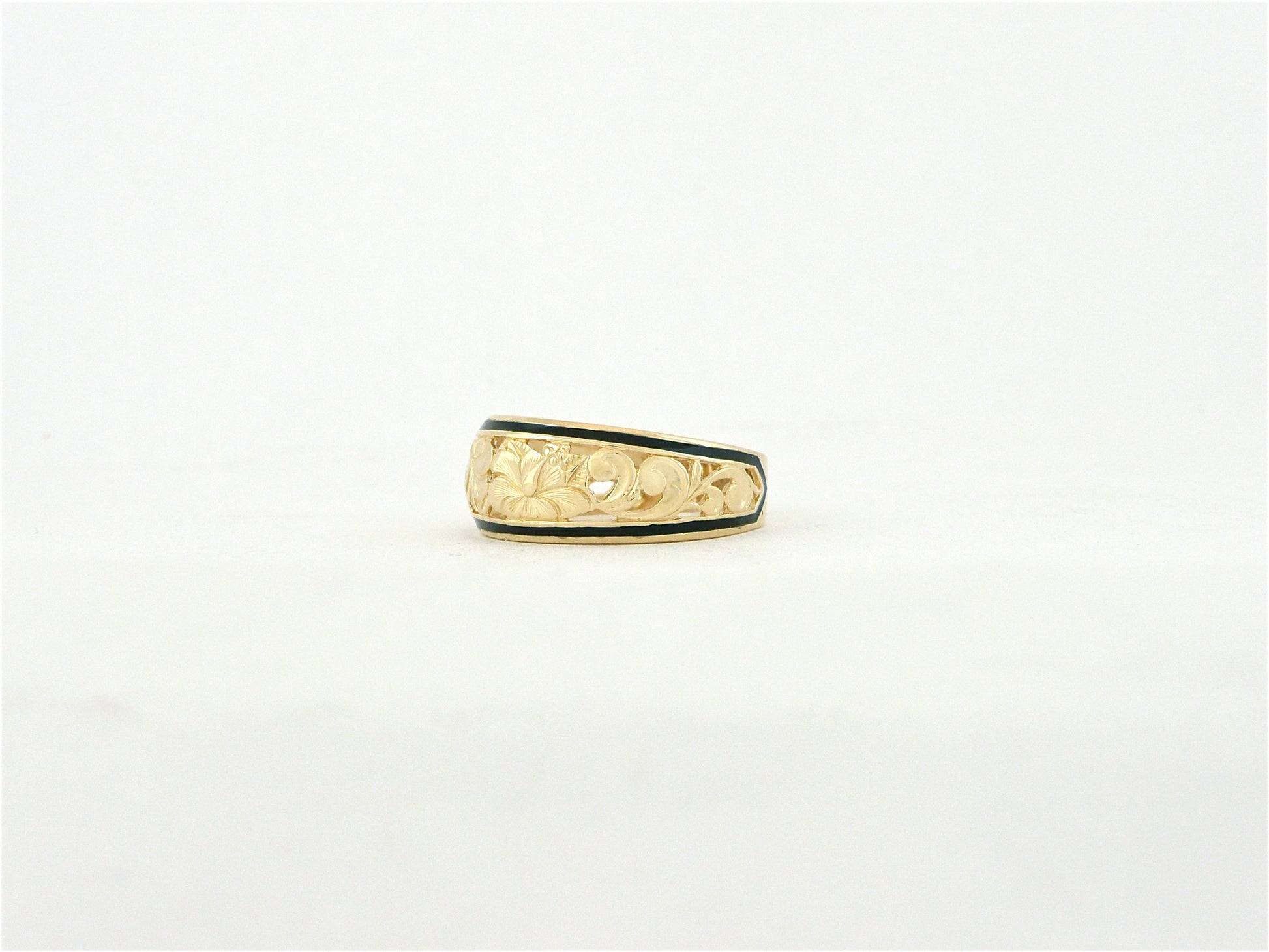 8mm 14k gold ring black image 0
