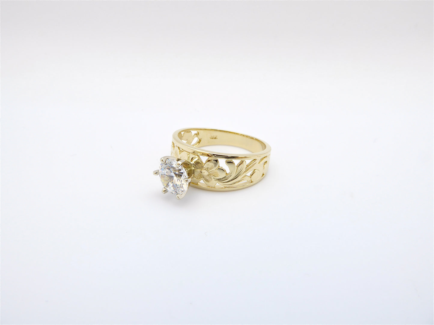 8mm 14k gold ring w/1 ct. plain image 0