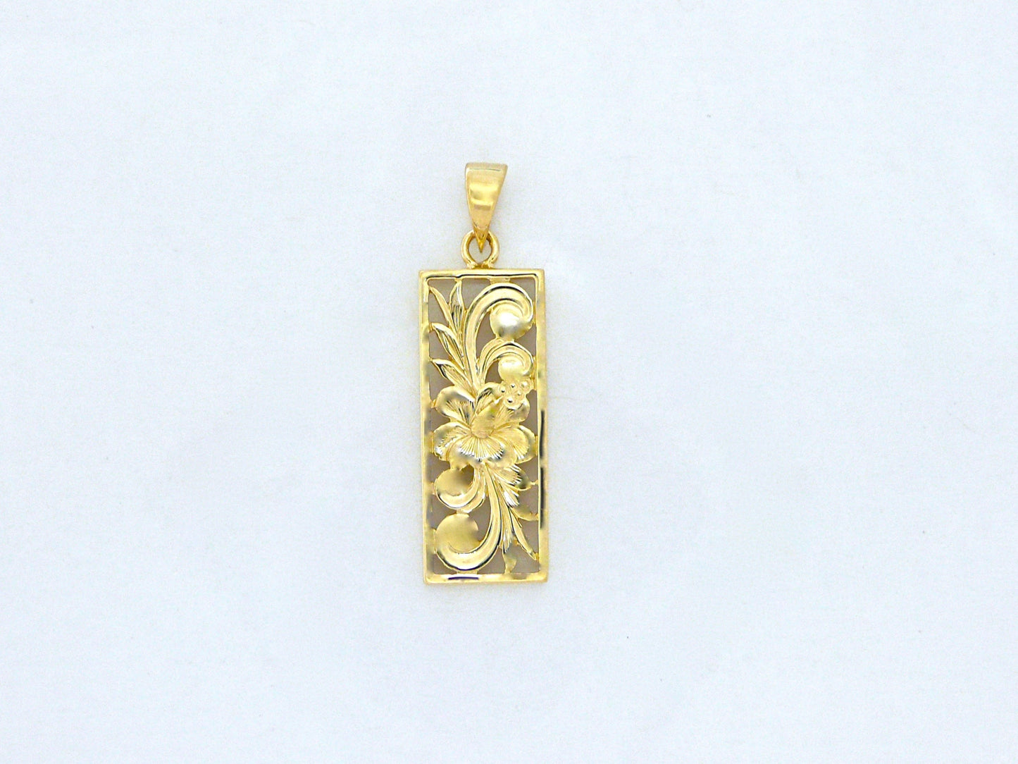 8mm 14K Gold Vertical Pendant plain image 0