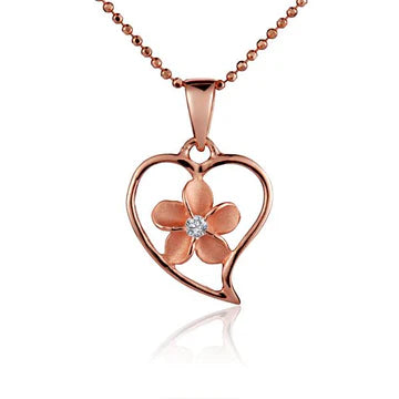 Heart Plumeria PG Plated Pendant (S) image 0