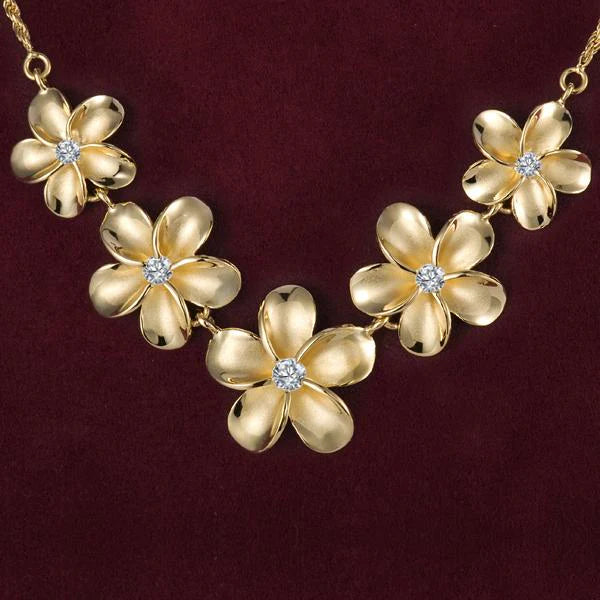 Plumeria Rope YG Coating Necklace - 15~20mm image 0