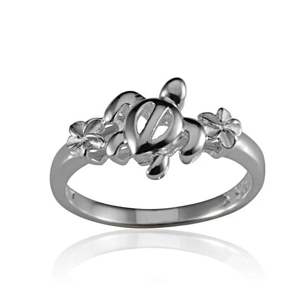 2 Plumeria Honu Ring image 0