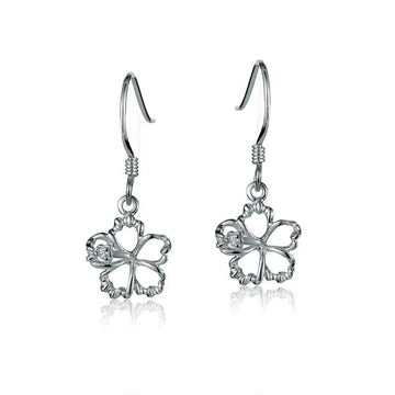Floating Hibiscus Hook Earring - 10mm image 0