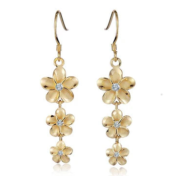 SE CZ Earring YG Hook Earring - 12-10-8mm image 0