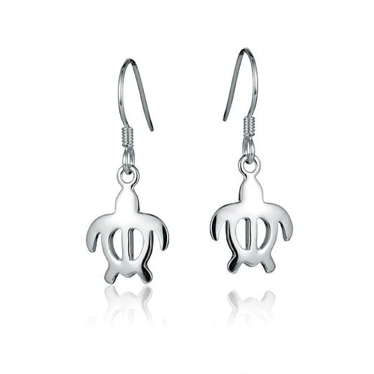 Honu Hook Earring by Ashley's Gift Shop featuring a sea turtle design on a silver hook earring.