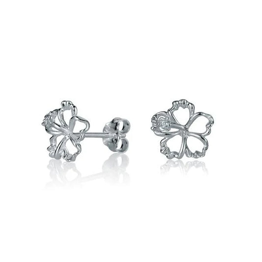 Floating Hibiscus Earring by Ashley's Gift Shop featuring a 10mm hibiscus flower in delicate, lightweight jewelry design.