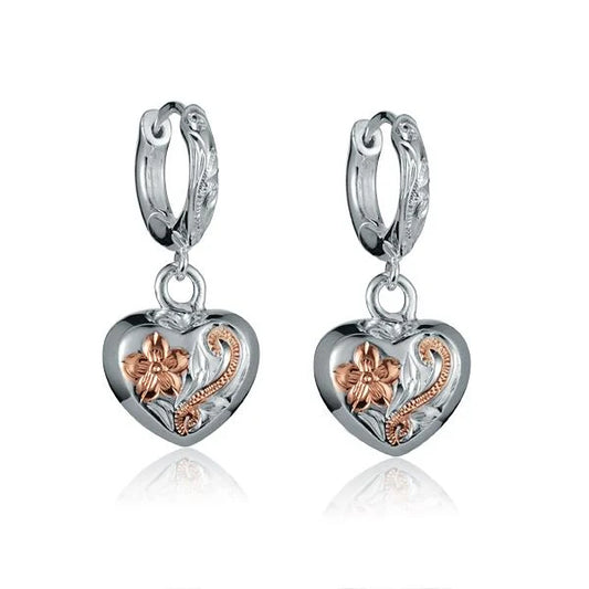 Solid wire heart engraved earring from Ashley's Gift Shop, featuring a delicate design and engraved heart detail.