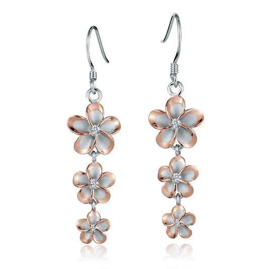 SE PG plated CZ hook earring by Ashley's Gift Shop featuring 12-10-8mm sparkling cubic zirconia stones on a gold-plated hook