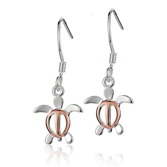 Honu (S) PG plated hook earring by Ashley's Gift Shop featuring a small, elegant turtle design on a gold-plated hook.