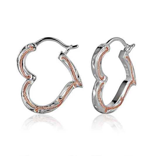 Heart outline with engraved "PG" Ashley's Gift Shop earring, featuring a delicate heart shape with engraved lettering on polished metal