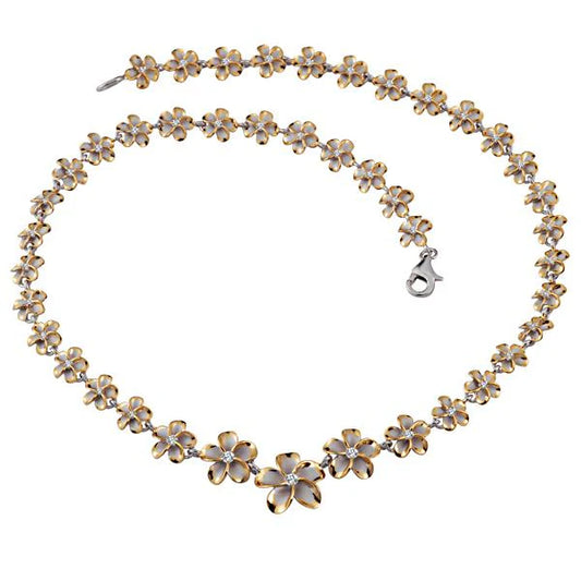 Yellow Plumeria 2T necklace by Ashley's Gift Shop featuring 8-15mm beads with a tropical floral design.