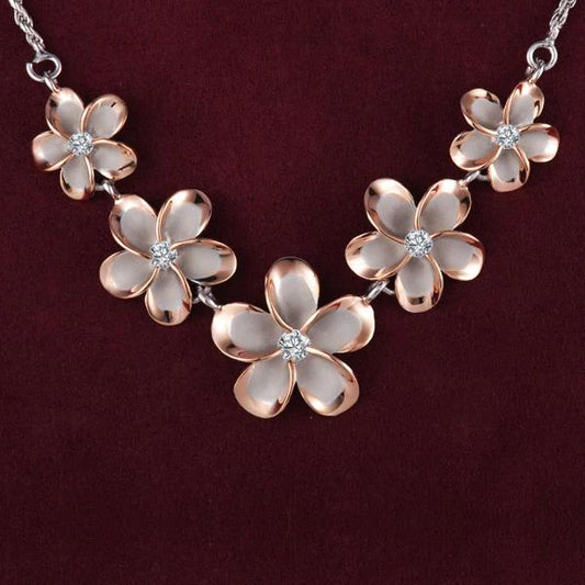 Rhoidum Plumeria 2T PG Rope Necklace by Ashley's Gift Shop, 12-18mm width, showcasing a vibrant multi-colored rope necklace.